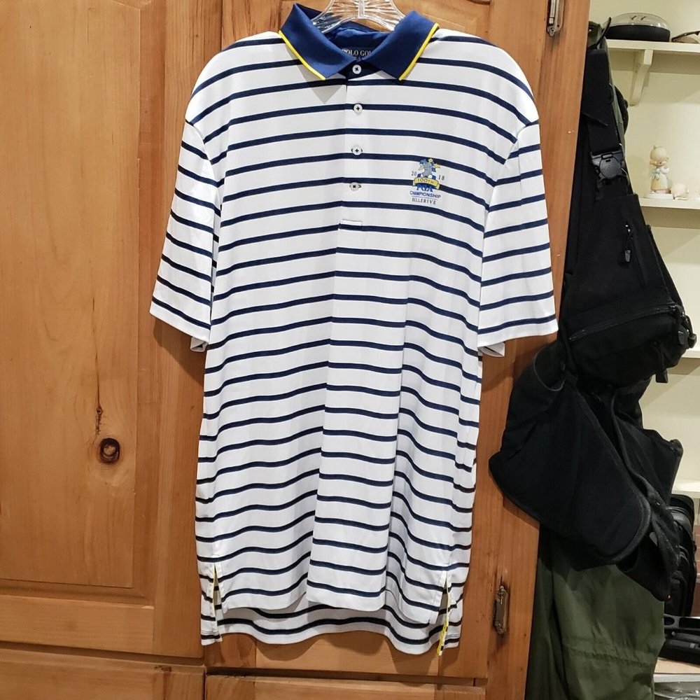 Womens Ralph Lauren Polo Golf Large 100 Anniversary Bellerive PGA Golf Shirt - Picture 2 of 12